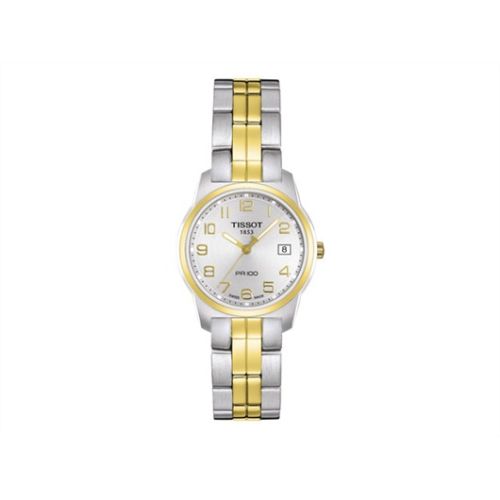 Tissot PR 100 Quartz 24.5 Paslanmaz Çelik / Sarı Altın PVD / Gümüş / Bilezik, referans T049.210.22.032.00