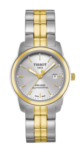 Tissot PR 100 Automatic 27 Paslanmaz Çelik / Sarı Altın PVD / Gümüş / Bilezik, referans T049.307.22.031.00
