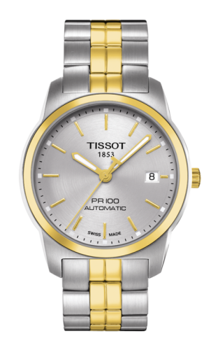 Tissot PR 100 Automatic 38 Paslanmaz Çelik / Sarı Altın PVD / Gümüş / Bilezik, referans T049.407.22.031.00