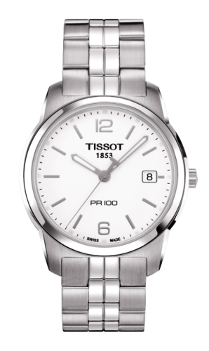 Tissot PR 100 Quartz 38 Paslanmaz Çelik / Beyaz / Bilezik, referans T049.410.11.017.00