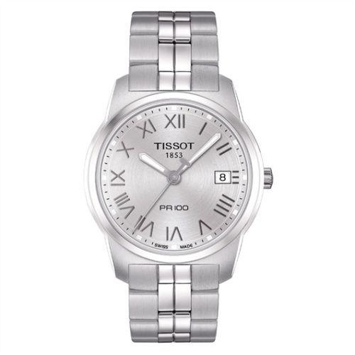 Tissot PR 100 Quartz 38 Paslanmaz Çelik / Gümüş / Bilezik, referans T049.410.11.033.01