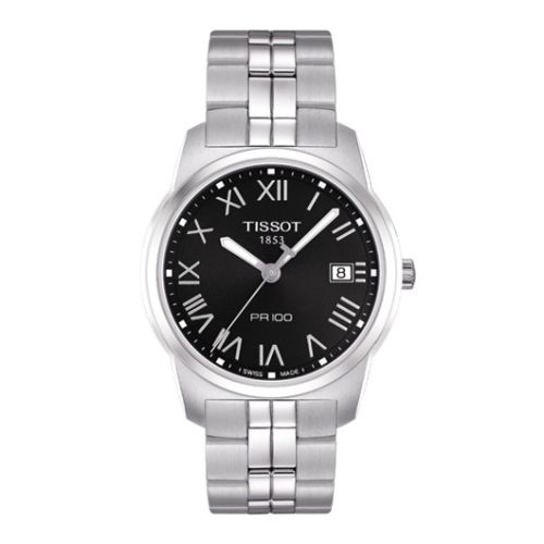 Tissot PR 100 Quartz 38 Paslanmaz Çelik / Siyah / Bilezik, referans T049.410.11.053.01