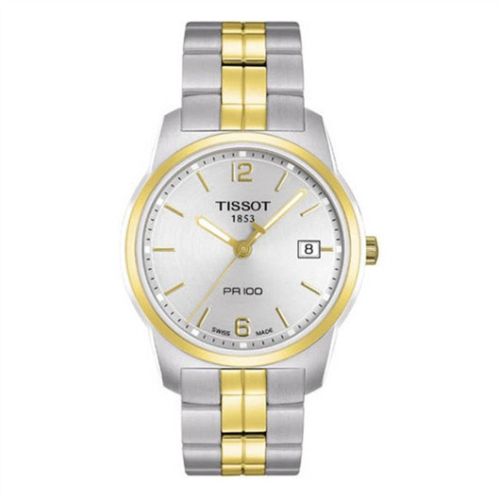Tissot PR 100 Quartz 38 Paslanmaz Çelik / Sarı Altın PVD / Gümüş / Bilezik, referans T049.410.22.037.01