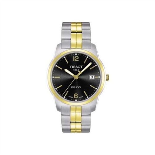 Tissot PR 100 Quartz 38 Paslanmaz Çelik / Sarı Altın PVD / Siyah / Bilezik, referans T049.410.22.057.01