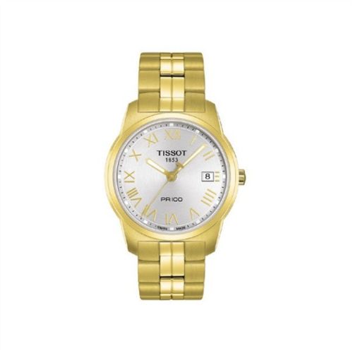 Tissot PR 100 Quartz 38 Sarı Altın PVD / Gümüş / Bilezik, referans T049.410.33.033.01