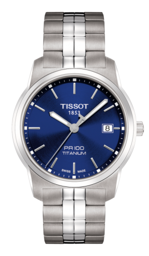 Tissot PR 100 Quartz 38 Titanyum / Mavi / Bilezik, referans T049.410.44.041.00