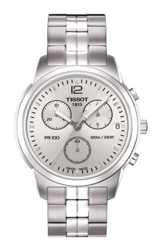 Tissot PR 100 Chronograph Quartz 38 Paslanmaz Çelik / Gümüş / Bilezik, referans T049.417.11.037.00