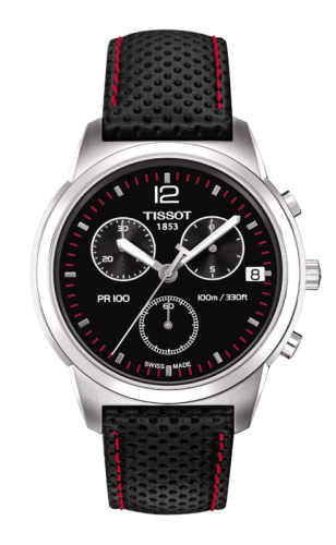 Tissot PR 100 Chronograph Quartz 38 Paslanmaz Çelik / Siyah / Kayış, referans T049.417.16.057.00