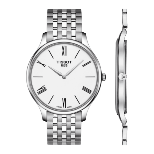 Tissot Tradition 5.5 Paslanmaz Çelik / Beyaz / Bilezik 39mm, referans T063.409.11.018.00
