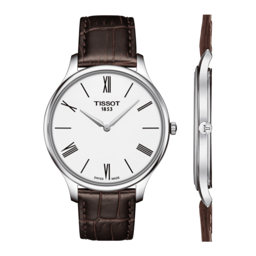 Tissot Tradition 5.5 Paslanmaz Çelik / Beyaz / Kayış 39mm, referans T063.409.16.018.00