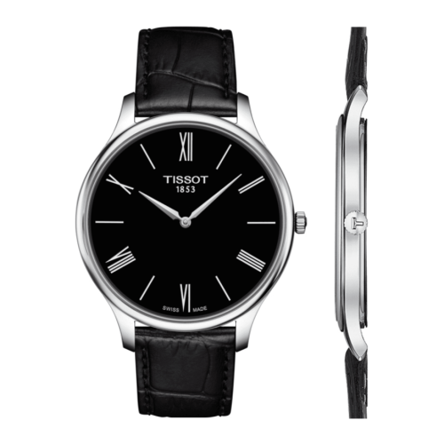 Tissot Tradition 5.5 Paslanmaz Çelik / Siyah / Kayış 39mm, referans T063.409.16.058.00