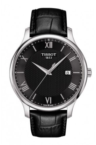 Tradition Quartz 42 Paslanmaz Çelik / Siyah / Kayış