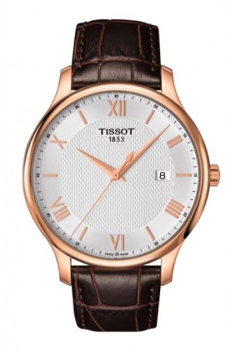 Tissot Tradition Quartz 42 Pembe Altın PVD / Gümüş / Kayış, referans T063.610.36.038.00