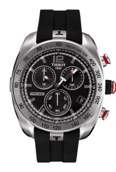 PRS 330 Quartz Chronograph 44 Paslanmaz Çelik / Siyah / Kauçuk