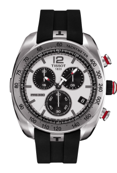 PRS 330 Quartz Chronograph 44 Paslanmaz Çelik / Gümüş / Kauçuk
