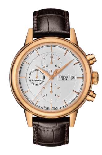 Carson Automatic Chronograph 42.3 Pembe Altın PVD / Gümüş / Kayış