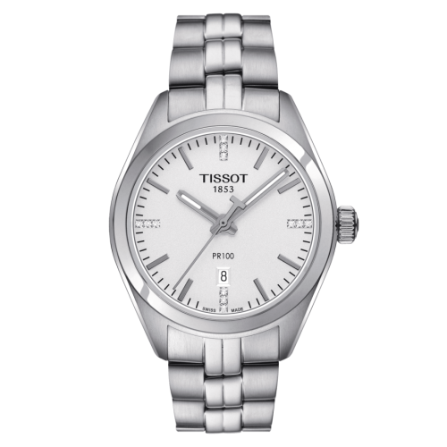 Tissot PR 100 Quartz 33 Paslanmaz Çelik / Gümüş / Bilezik, referans T101.210.11.036.00