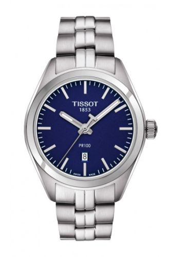 Tissot PR 100 Quartz 33 Paslanmaz Çelik / Mavi / Bilezik, referans T101.210.11.041.00