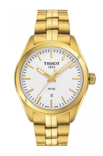 Tissot PR 100 Quartz 33 Sarı Altın PVD / Gümüş / Bilezik, referans T101.210.33.031.00