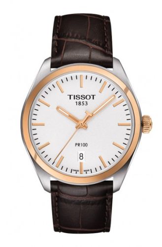 Tissot PR 100 Quartz 39 Paslanmaz Çelik / Sarı Altın PVD / Gümüş / Kayış, referans T101.410.26.031.00