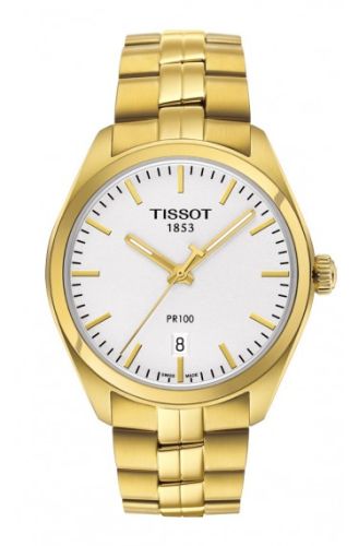 Tissot PR 100 Quartz 39 Sarı Altın PVD / Gümüş / Bilezik, referans T101.410.33.031.00