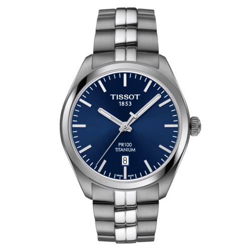 Tissot PR 100 Quartz 39 Titanyum / Mavi / Bilezik, referans T101.410.44.041.00