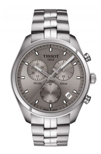 Tissot PR 100 Chronograph Quartz 41 Paslanmaz Çelik / Gümüş / Bilezik, referans T101.417.11.071.00