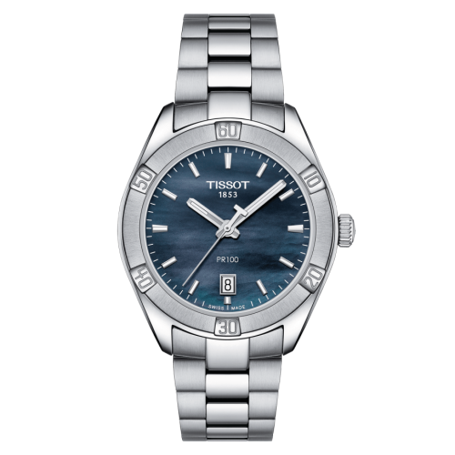Tissot PR 100 Sport Chic 36 Paslanmaz Çelik / Siyah MOP / Bilezik, referans T101.910.11.121.00