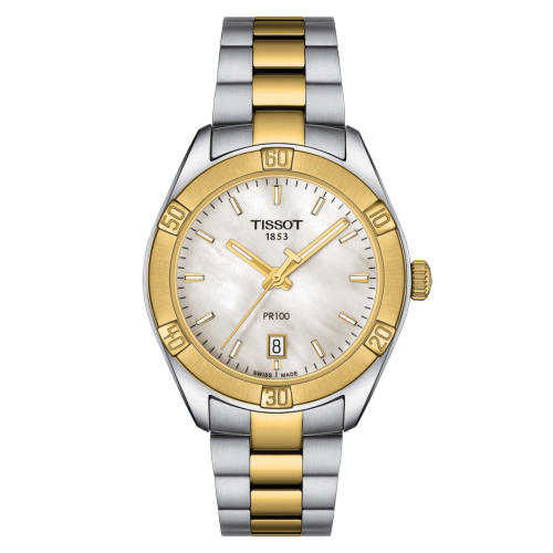 Tissot PR 100 Sport Chic 36 Paslanmaz Çelik - Sarı Altın / MOP / Bilezik, referans T101.910.22.111.00