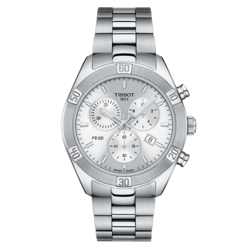 Tissot PR 100 Sport Chic Chronograph 38 Paslanmaz Çelik / Gümüş / Bilezik, referans T101.917.11.031.00