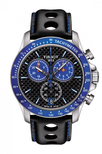 V8 Quartz Chronograph Paslanmaz Çelik / Carbon / Kayış / Alpine 42.5 mm