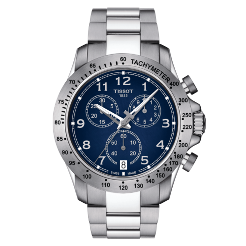 Tissot V8 Quartz Chronograph Paslanmaz Çelik / Mavi / Bilezik 42.5mm, referans T106.417.11.042.00