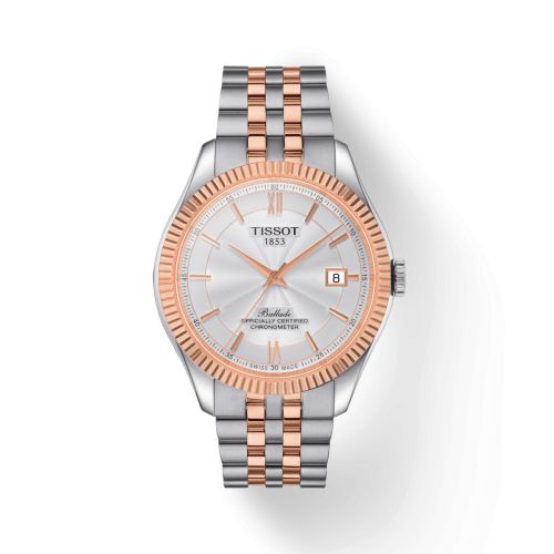 Tissot Ballade Powermatic 80 41 Paslanmaz Çelik - Pembe Altın PVD / Gümüş / Bilezik 39mm, referans T108.408.22.278.00