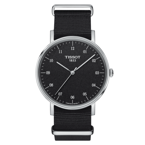 Tissot Everytime Medium Paslanmaz Çelik / Siyah / NATO 38mm, referans T109.410.17.077.00