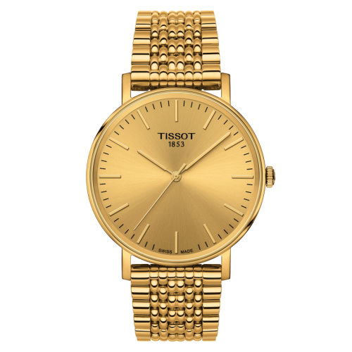 Tissot Everytime Medium Sarı Altın PVD / Champagne / Bilezik 38mm, referans T109.410.33.021.00