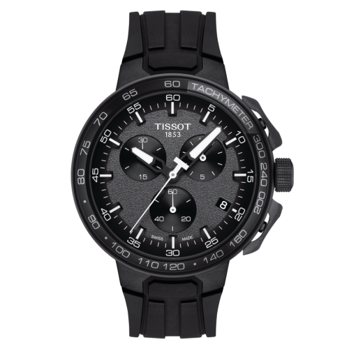 T-Race Cycling Chronograph Paslanmaz Çelik / Siyah 44.5 mm