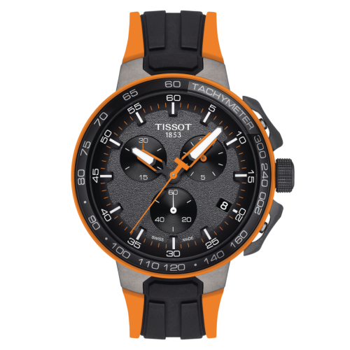 T-Race Cycling Chronograph Paslanmaz Çelik / Turuncu 44.5 mm