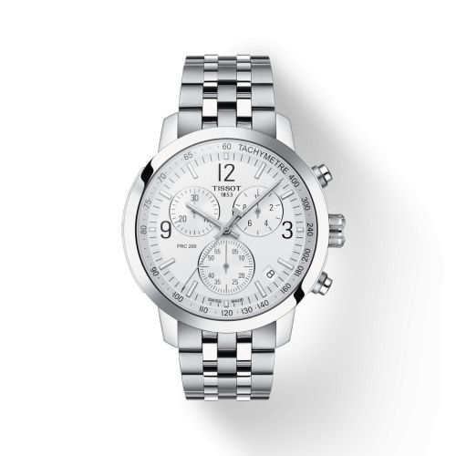 Tissot PRC 200 Quartz Chronograph Stainless Steel / Silver / Bracelet 42mm, reference T114.417.11.037.00
