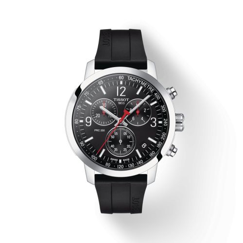 Tissot PRC 200 Quartz Chronograph Stainless Steel / Black 42mm, reference T114.417.17.057.00