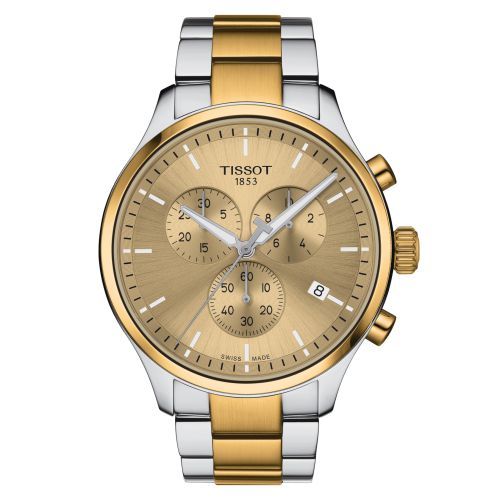 Chrono XL Classic Paslanmaz Çelik - Sarı Altın / Champagne / Bilezik 45 mm