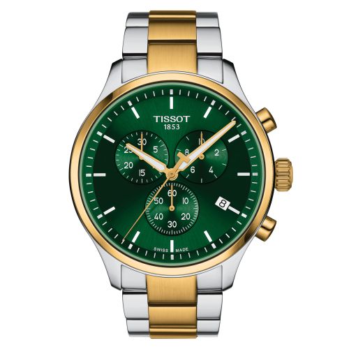 Chrono XL Classic Paslanmaz Çelik - Sarı Altın / Yeşil / Bilezik 45 mm