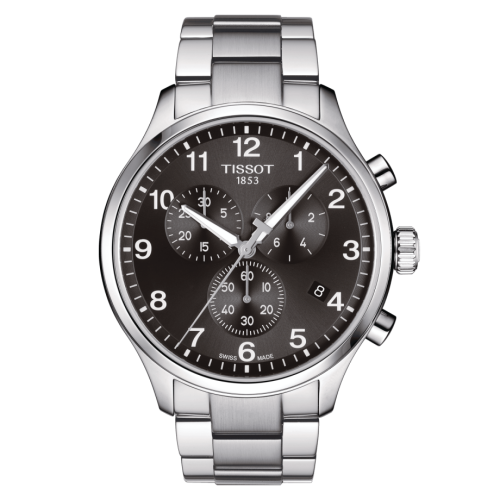 Chrono XL Classic Paslanmaz Çelik / Siyah / Bilezik 45 mm