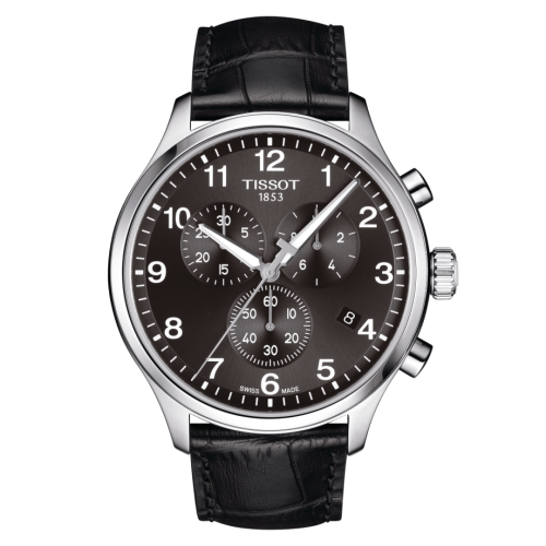 Chrono XL Classic Paslanmaz Çelik / Siyah / Kayış 45 mm