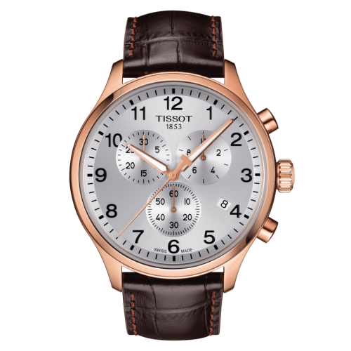 Chrono XL Classic Pembe Altın / Gümüş / Kayış 45 mm