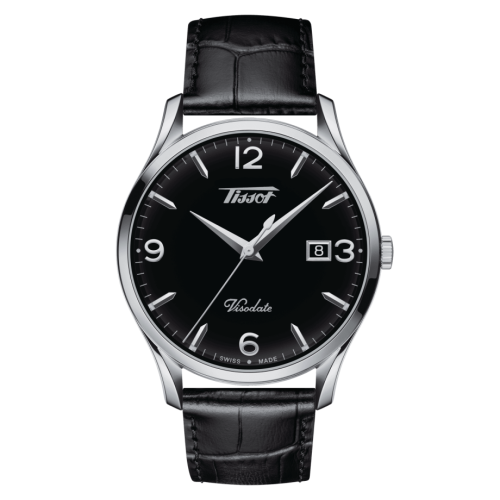 Visodate Quartz 40 Paslanmaz Çelik / Siyah / Kayış