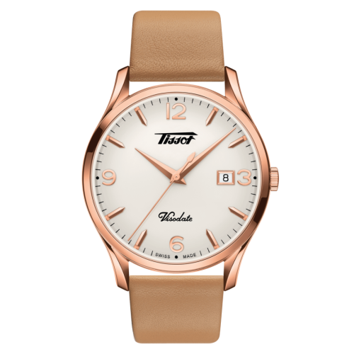 Visodate Quartz 40 Pembe Altın PVD / Gümüş / Kayış