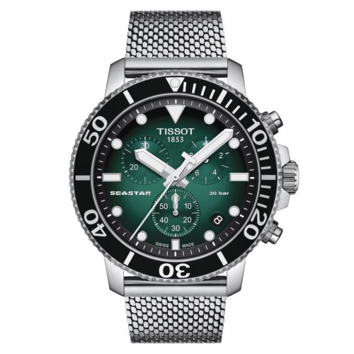 Seastar 1000 Chronograph Quartz 45.5 Paslanmaz Çelik / Gradient Gri / Mesh