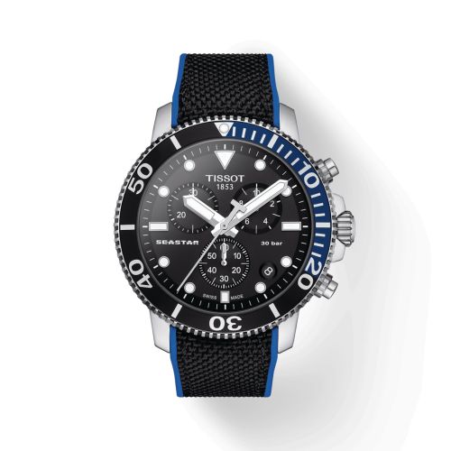 Tissot Seastar 1000 Chronograph Quartz 45.5 Paslanmaz Çelik / Siyah / Kauçuk, referans T120.417.17.051.03