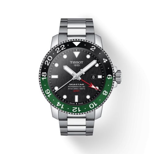 Tissot Seastar 1000 Powermatic 80 GMT Paslanmaz Çelik / Siyah / Bilezik, referans T120.429.11.051.01