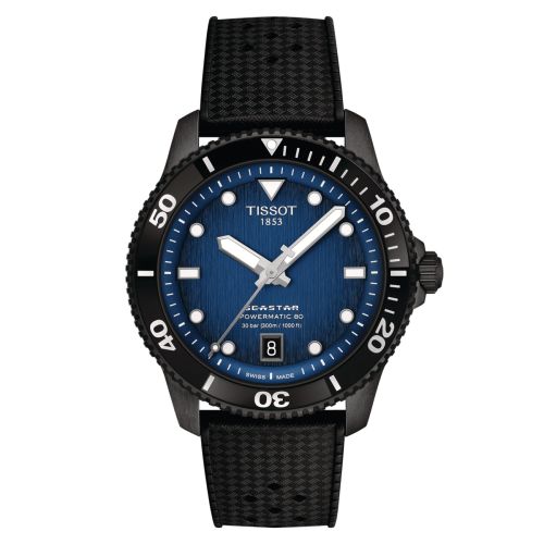 Tissot Seastar 1000 Powermatic 80 40 PVD / Mavi / Kauçuk, referans T120.807.37.041.00